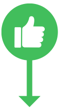 Thumb up with arrow icon