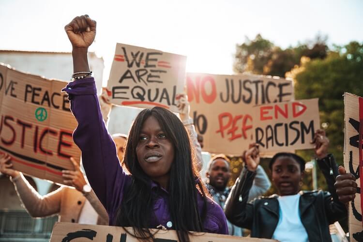 Black people marching from racial justice